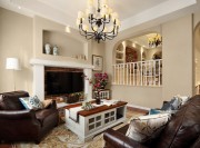 淡雅恬淡美式風(fēng)格120平米復(fù)式loft客廳吊頂裝修效果圖 淡雅恬淡美式風(fēng)格120平米復(fù)式loft客廳吊頂裝修效果圖