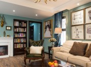 優雅美式風格50平米小戶型客廳背景墻裝修效果圖