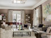 綠色森林美式風格70平米小戶型客廳吊頂裝修效果圖