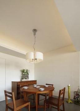 米色極簡中式風格50平米小戶型餐廳吊頂裝修效果圖