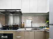 灰色調(diào)新古典風(fēng)格70平米一居室廚房櫥柜裝修效果圖