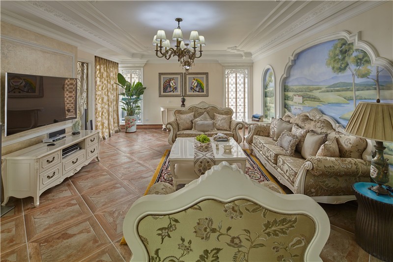 優美雅致的歐式風格四居室裝修效果圖