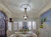 優美雅致的歐式風格四居室餐廳裝修效果圖